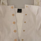 PINKO White Square Neck Button Down Crop Blouse
