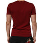 Dolce & Gabbana Maroon Cotton Crew Neck Short Sleeves T-Shirt Mens T-Shirt