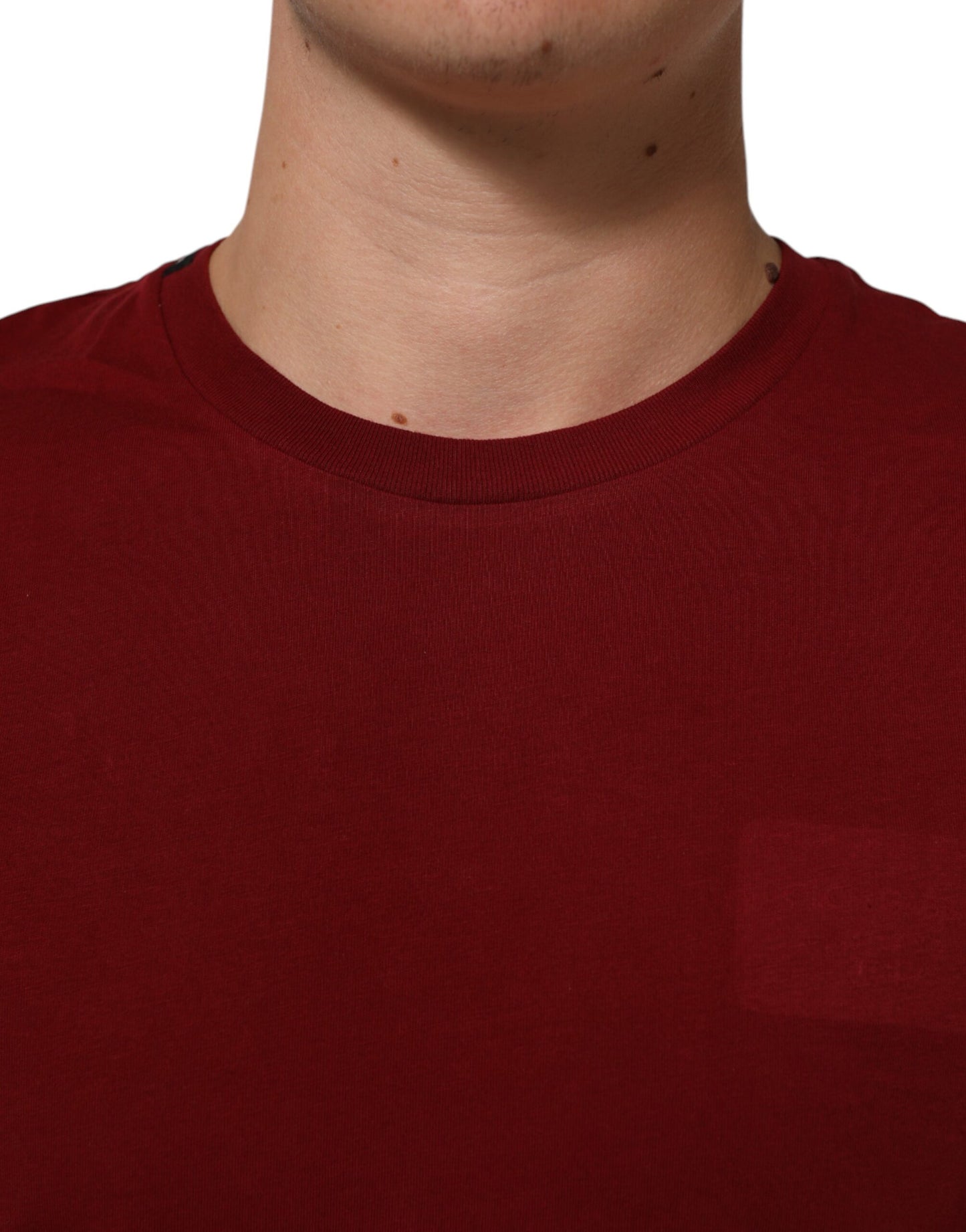 Dolce & Gabbana Maroon Cotton Crew Neck Short Sleeves T-Shirt Mens T-Shirt