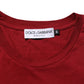 Dolce & Gabbana Maroon Cotton Crew Neck Short Sleeves T-Shirt Mens T-Shirt