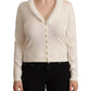 Liu Jo White Viscose Long Sleeves Fur Shearling Blouse