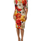 Dolce & Gabbana Multicolor Floral Print Viscose Sheath Dress