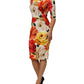 Dolce & Gabbana Multicolor Floral Print Viscose Sheath Dress