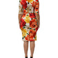 Dolce & Gabbana Multicolor Floral Print Viscose Sheath Dress
