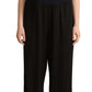 GF Ferre Black Lyocell Strapless Straight Trouser Jumpsuit