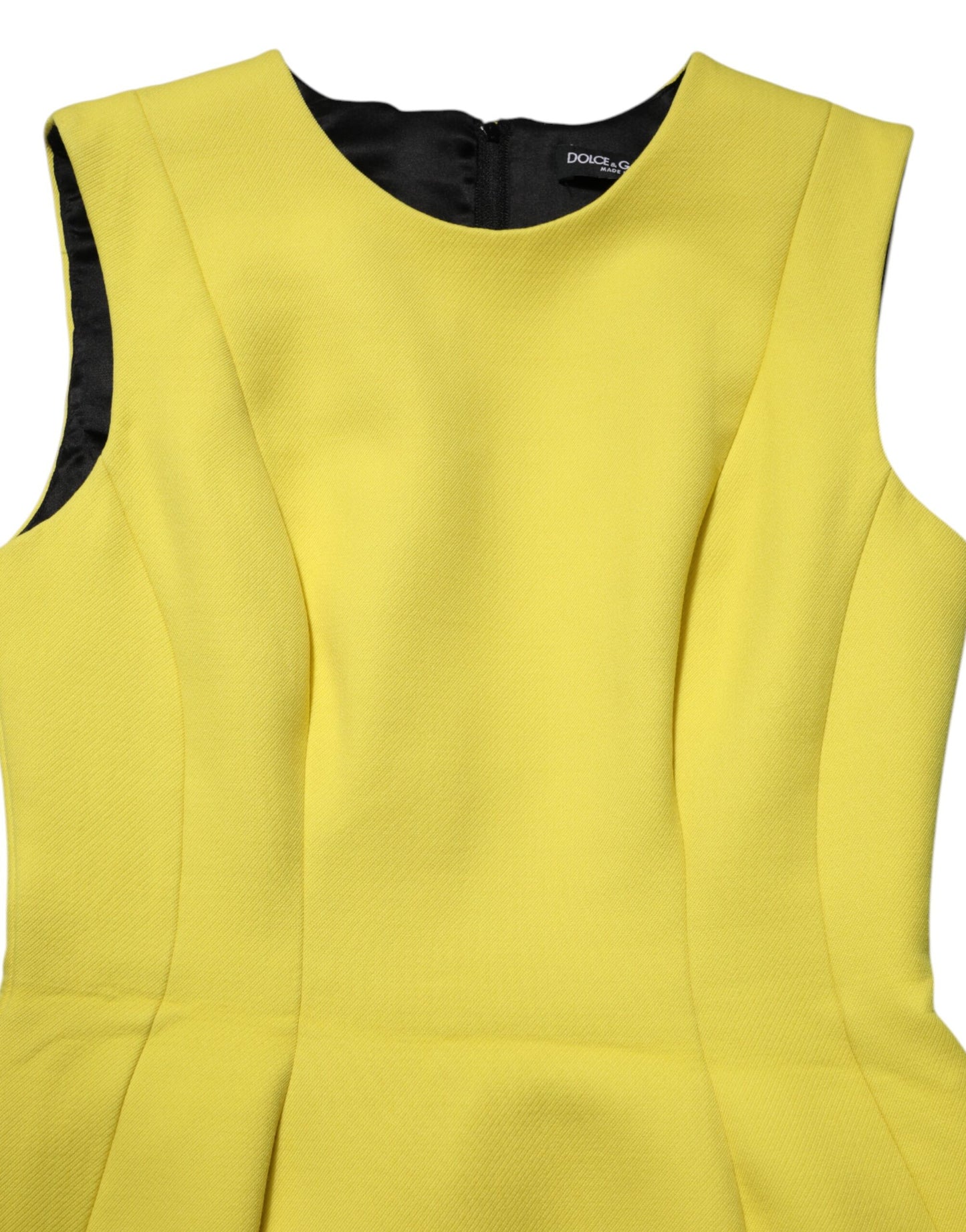 Dolce & Gabbana Yellow A-line Sheath Sleeveless Mini Dress