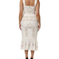Dolce & Gabbana White Floral Lace Sleeveless Midi Dress