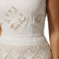 Dolce & Gabbana White Floral Lace Sleeveless Midi Dress