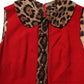 Dolce & Gabbana Red Leopard Viscose Sheath A-line Dress