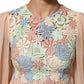 Dolce & Gabbana Pink Floral Embroidery Pleated A-line Dress