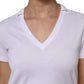Dolce & Gabbana White Cotton Short Sleeve V-Neck Top T-shirt