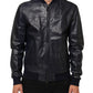 Dolce & Gabbana Blue Leather Full Zip Biker Blouson Jacket Mens Jacket