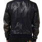 Dolce & Gabbana Blue Leather Full Zip Biker Blouson Jacket Mens Jacket