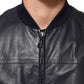 Dolce & Gabbana Blue Leather Full Zip Biker Blouson Jacket Mens Jacket
