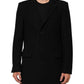 Dolce & Gabbana Black Wool Buttoned Men Trench Coat Jacket Mens Jacket