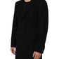 Dolce & Gabbana Black Wool Buttoned Men Trench Coat Jacket Mens Jacket