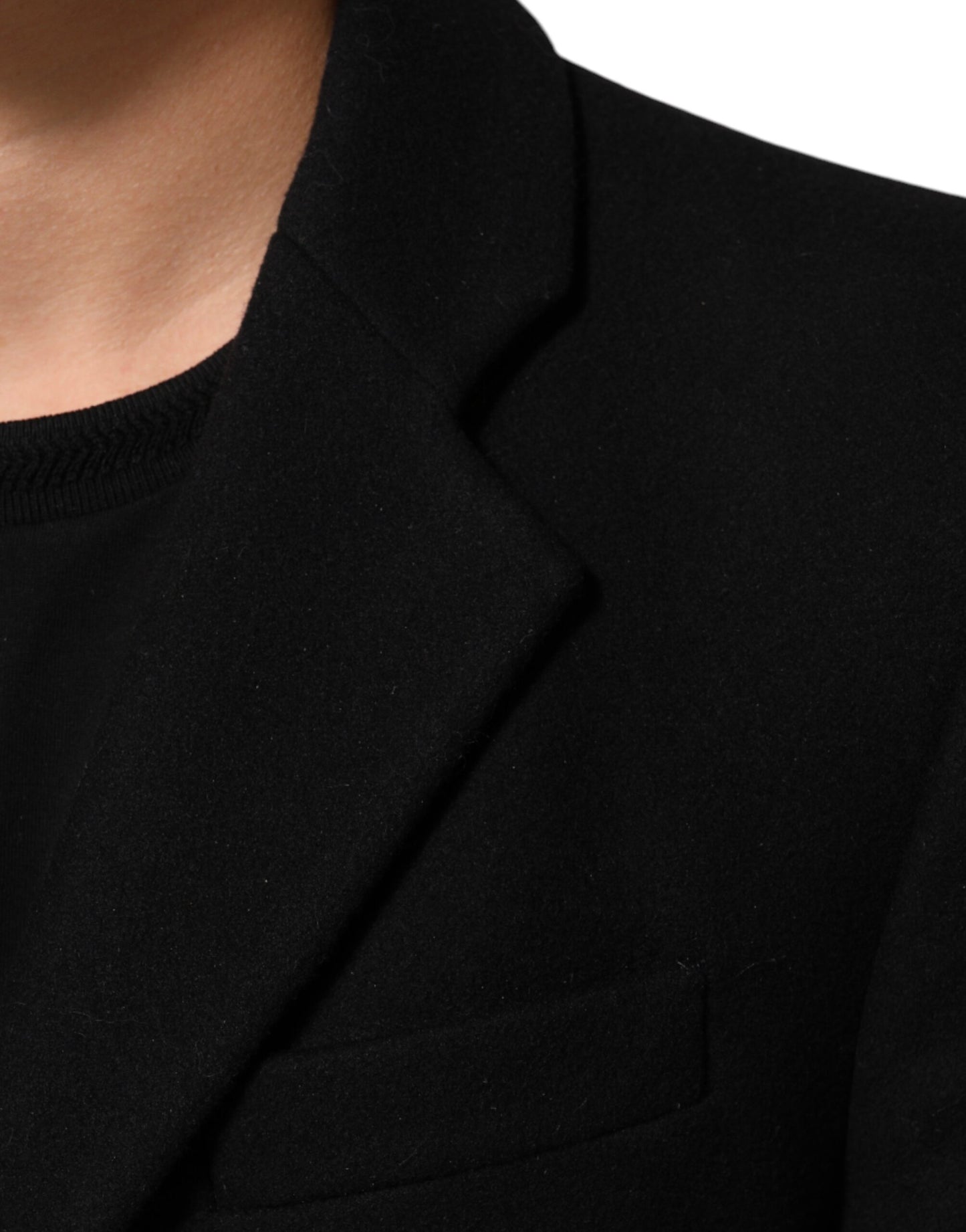 Dolce & Gabbana Black Wool Buttoned Men Trench Coat Jacket Mens Jacket