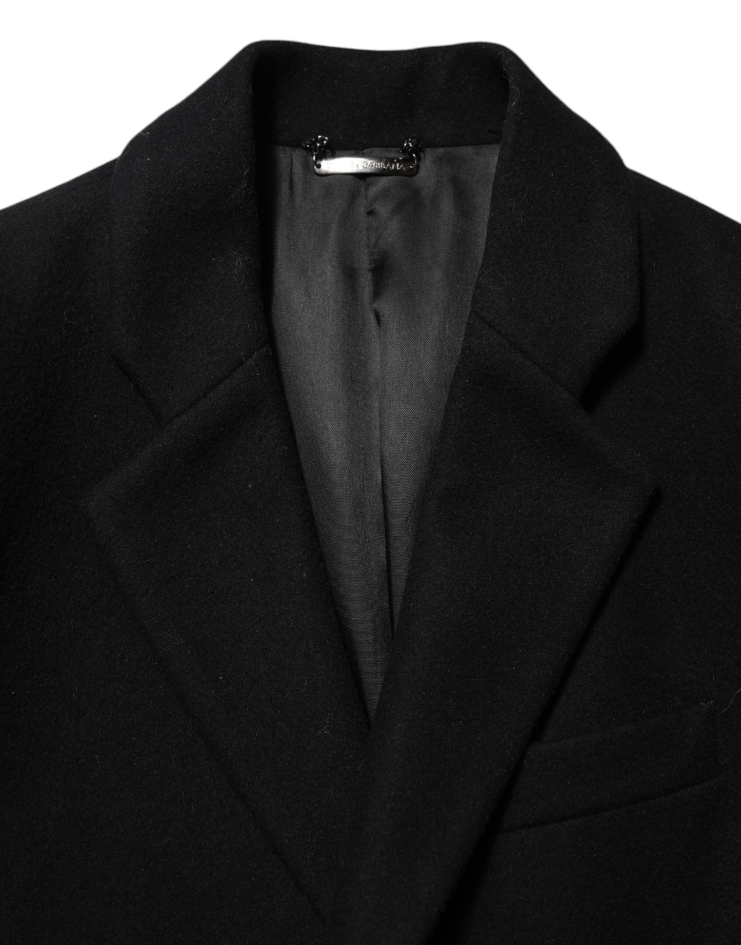Dolce & Gabbana Black Wool Buttoned Men Trench Coat Jacket Mens Jacket