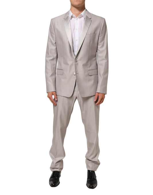 Dolce & Gabbana Light Gray Wool 2 Piece MARTINI Formal Suit Mens Suit
