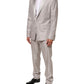 Dolce & Gabbana Light Gray Wool 2 Piece MARTINI Formal Suit Mens Suit