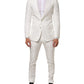 Dolce & Gabbana White Brocade 2 Piece MARTINI Formal Suit Mens Suit