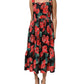 Dolce & Gabbana Multicolor Floral Cotton Poplin Midi Dress