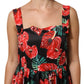 Dolce & Gabbana Multicolor Floral Cotton Poplin Midi Dress