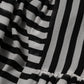 Dolce & Gabbana Black White Stripes Silk V-neck Midi Dress