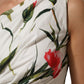 Dolce & Gabbana White Floral One Shoulder Sheath Dress