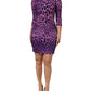Dolce & Gabbana Violet Leopard Sheath Bodycon Mini Dress