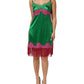 Dolce & Gabbana Green Floral Lace Fringes Lingerie Dress