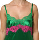 Dolce & Gabbana Green Floral Lace Fringes Lingerie Dress