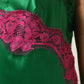 Dolce & Gabbana Green Floral Lace Fringes Lingerie Dress