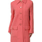 Dolce & Gabbana Pink Buttoned Down Trench Coat Jacket