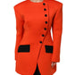Dolce & Gabbana Red Buttoned Down Women Trench Coat Jacket