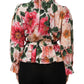Dolce & Gabbana Pink Floral Printed Silk Ruffled Blouse Top