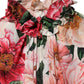 Dolce & Gabbana Pink Floral Printed Silk Ruffled Blouse Top