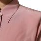 Dolce & Gabbana Pink Silk Collared Long Sleeves Blouse Top