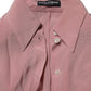 Dolce & Gabbana Pink Silk Collared Long Sleeves Blouse Top