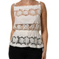 Dolce & Gabbana White Poplin Openwork Embroidery Tank Top