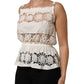 Dolce & Gabbana White Poplin Openwork Embroidery Tank Top