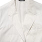 Dolce & Gabbana White Cotton 1 Button Men Suit Blazer