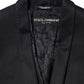 Dolce & Gabbana Black Cotton 1 Button Suit Jacket Blazer