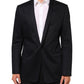 Dolce & Gabbana Black Cotton 1 Button Suit Jacket Blazer