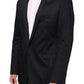 Dolce & Gabbana Black Cotton 1 Button Suit Jacket Blazer