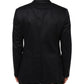 Dolce & Gabbana Black Cotton 1 Button Suit Jacket Blazer