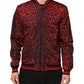 Dolce & Gabbana Red Leopard Print Full Zip Bomber Jacket Mens Jacket