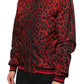Dolce & Gabbana Red Leopard Print Full Zip Bomber Jacket Mens Jacket