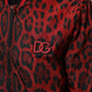 Dolce & Gabbana Red Leopard Print Full Zip Bomber Jacket Mens Jacket