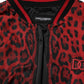 Dolce & Gabbana Red Leopard Print Full Zip Bomber Jacket Mens Jacket